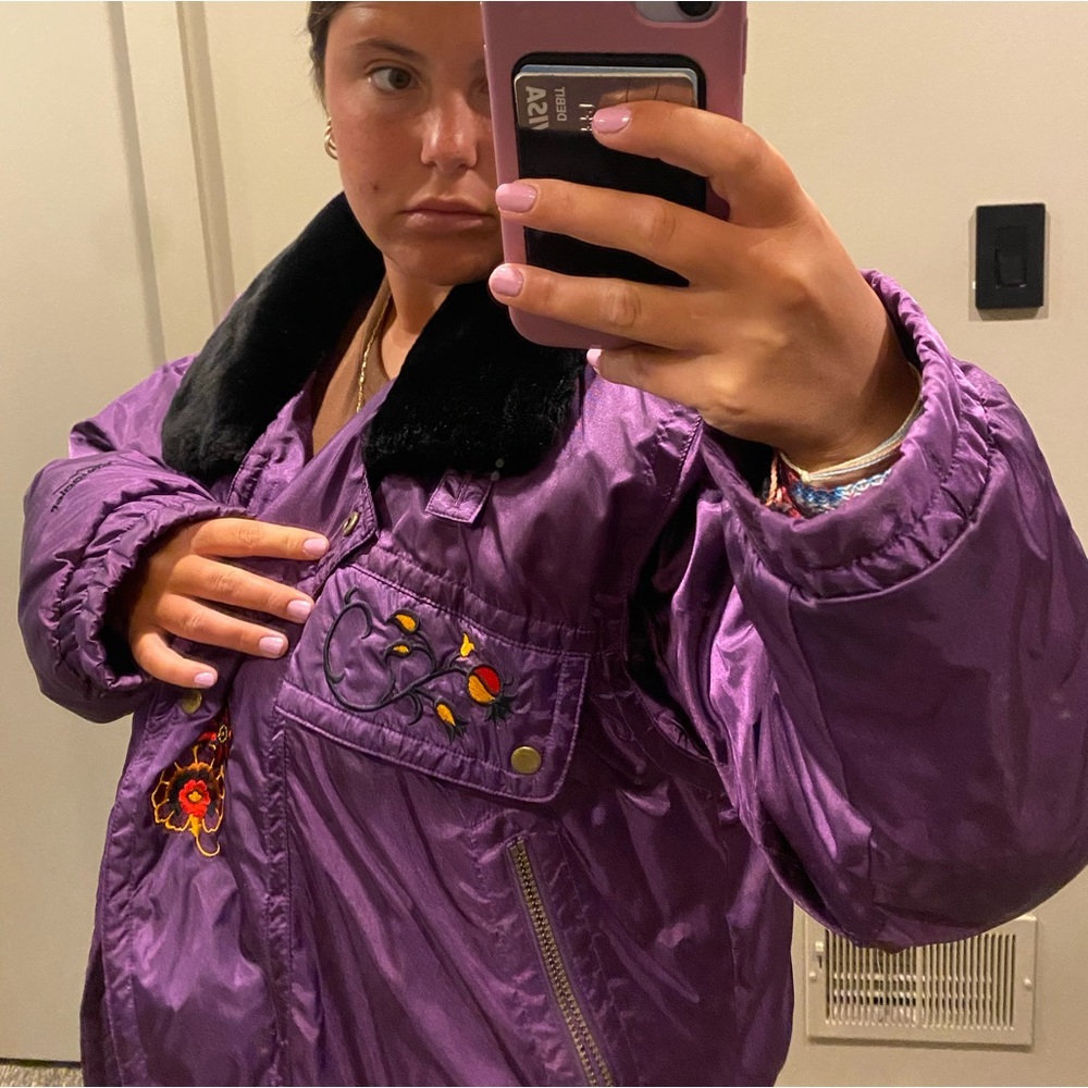Oversized Vintage Purple Snuggler Ski Jacket